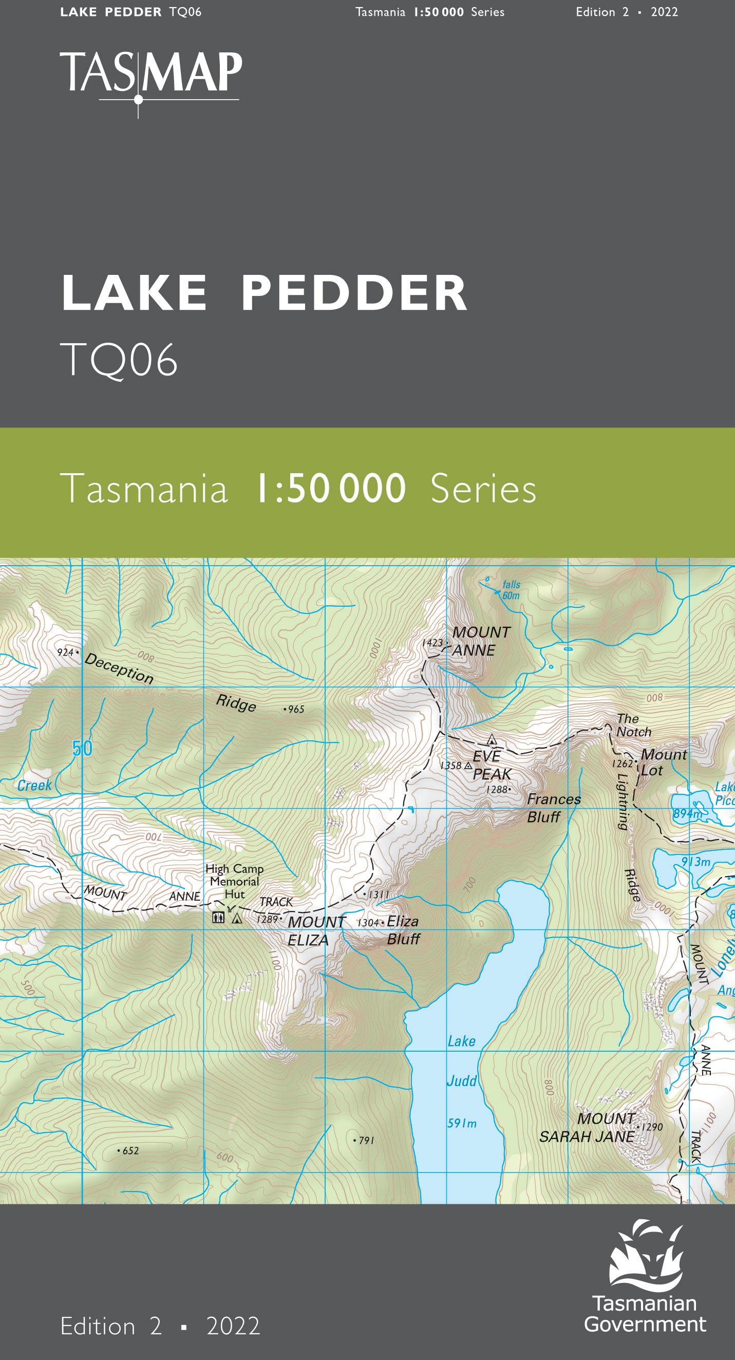 Cover of Lake Pedder TQ06 1:50 000 Series map