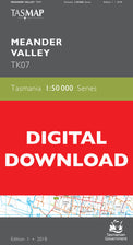 Cover of digital Meander Valley TK07 1:50 000 Series map