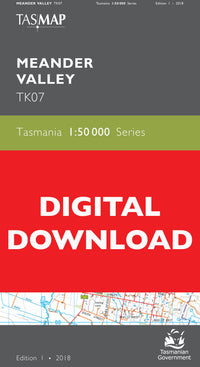 Cover of digital Meander Valley TK07 1:50 000 Series map