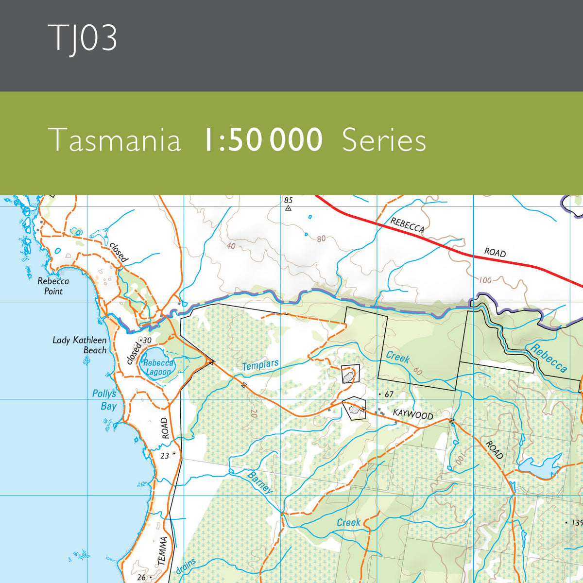 Rebecca 1:50000 Topographic Map – TASMAP