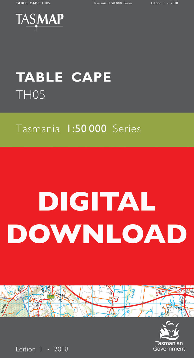 Cover of digital Table Cape TH05 1:50 000 Series map